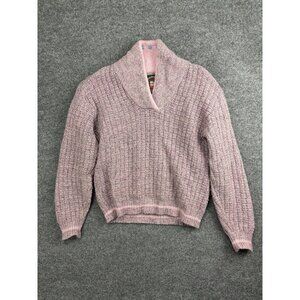ALPS Rugged Outdoors Sweater Womens Medium Pink Shawl Collar Pullover Knit Cozy